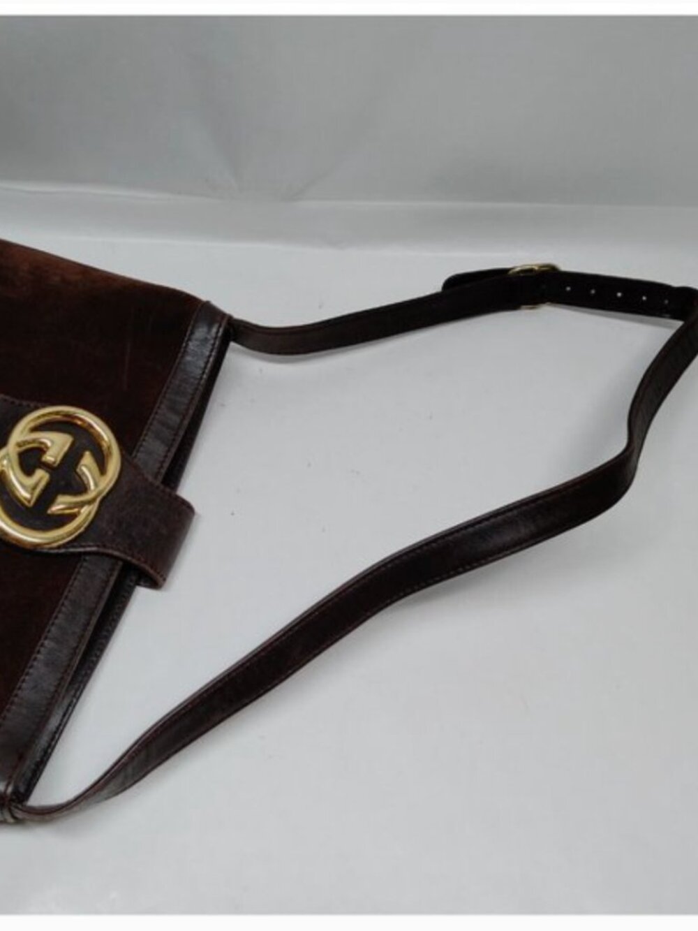 Gucci Sherry Line Brown Suede Leather Bag w/Temporary Conversion - Picture 15 of 16